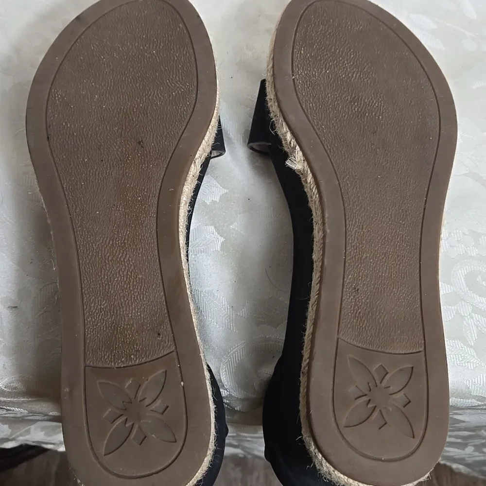 BCBGeneration Black Espadrille Wedge Sandals